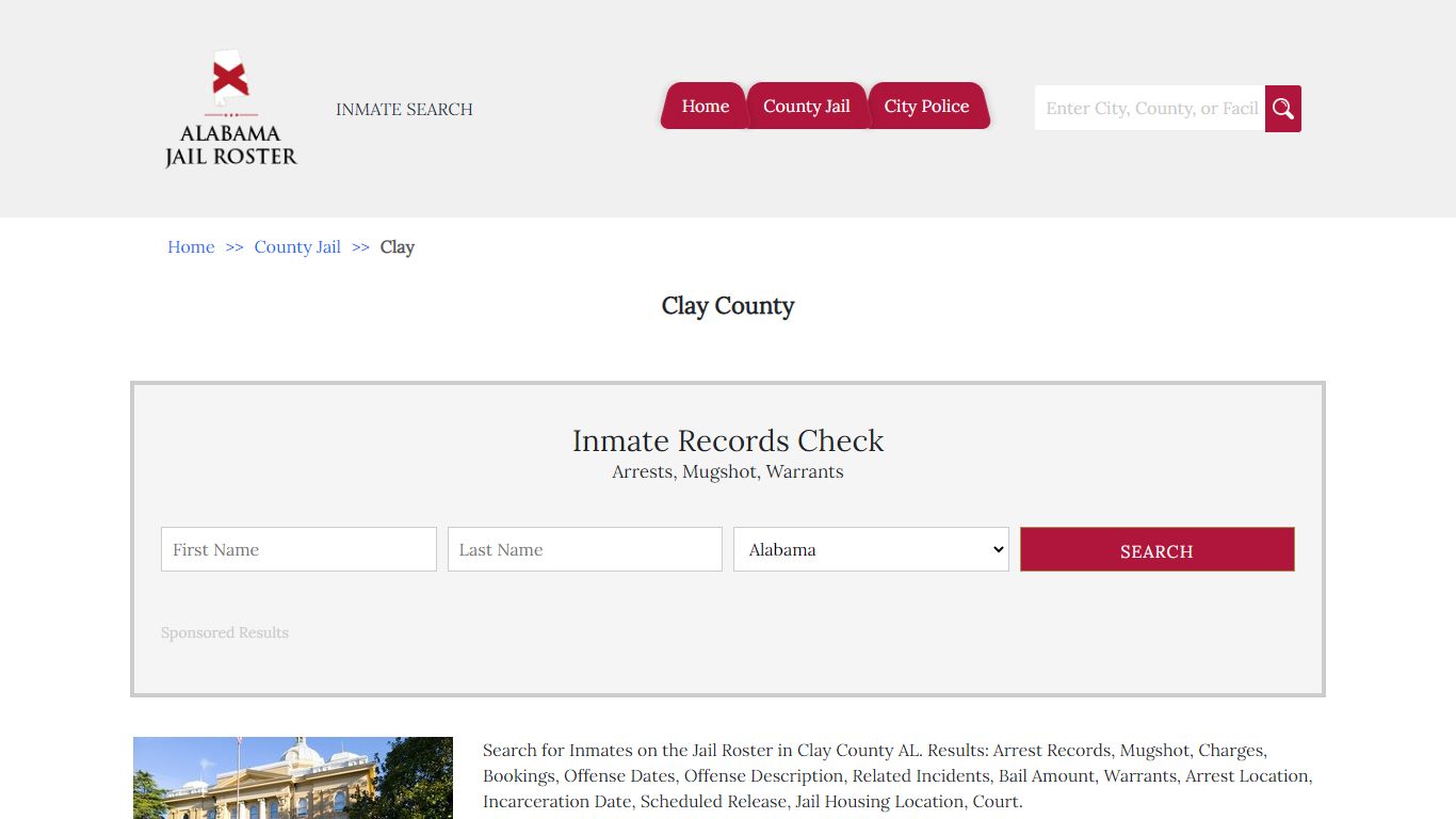 Clay County - Alabama Jail Inmate Search